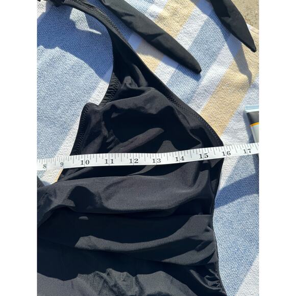 NWOT, Floral High Waist Bikini Bottoms + Black Halter Tankini Top - Size XL - Picture 10 of 11